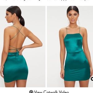Emerald green mini dress